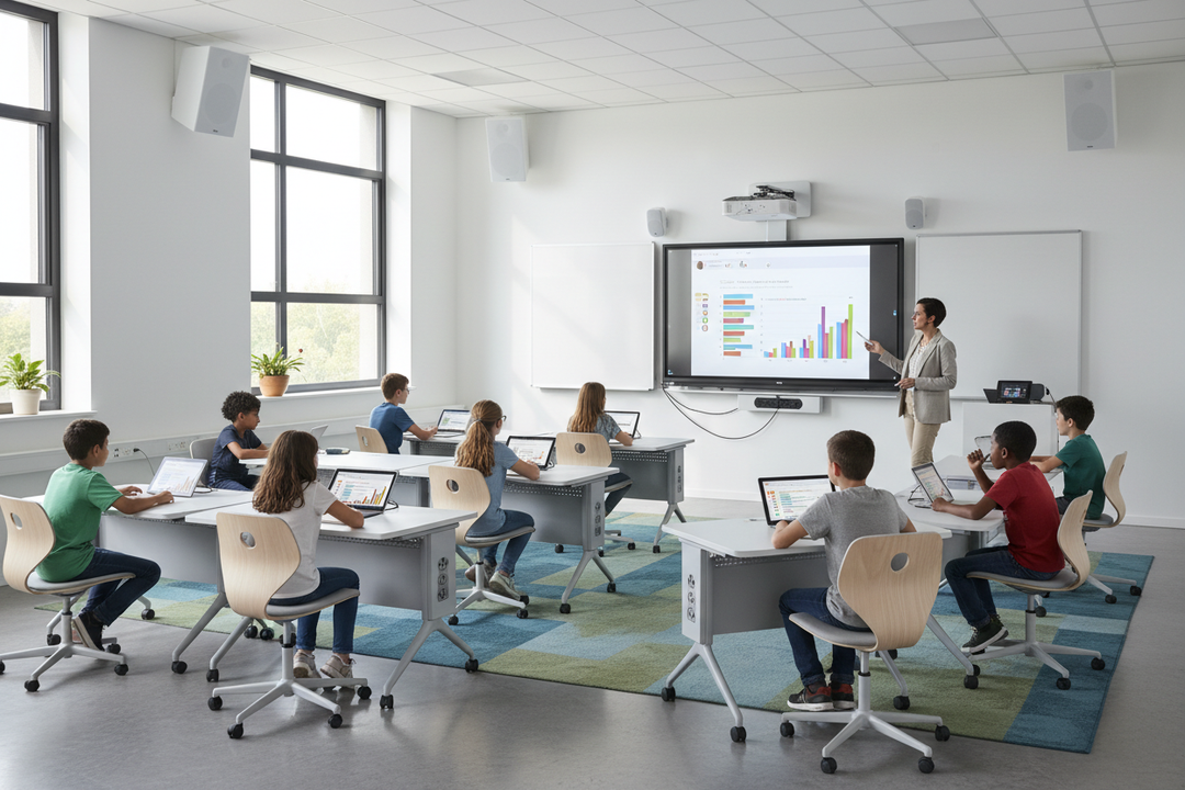 audio video in a classroom at a school