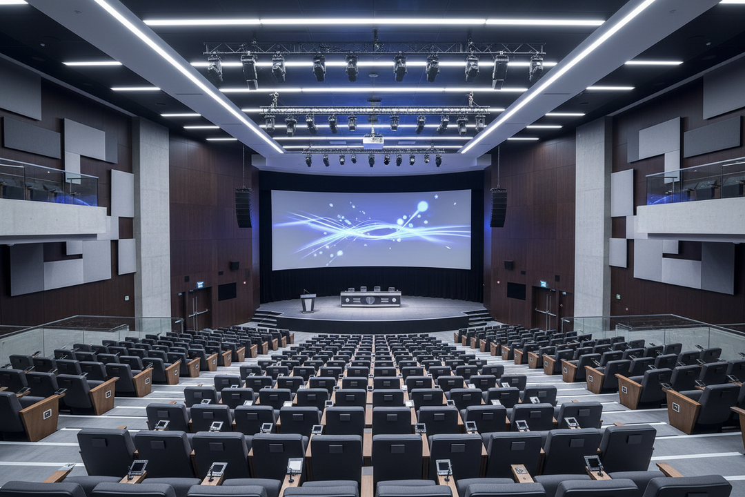 Auditorium with large projection screen