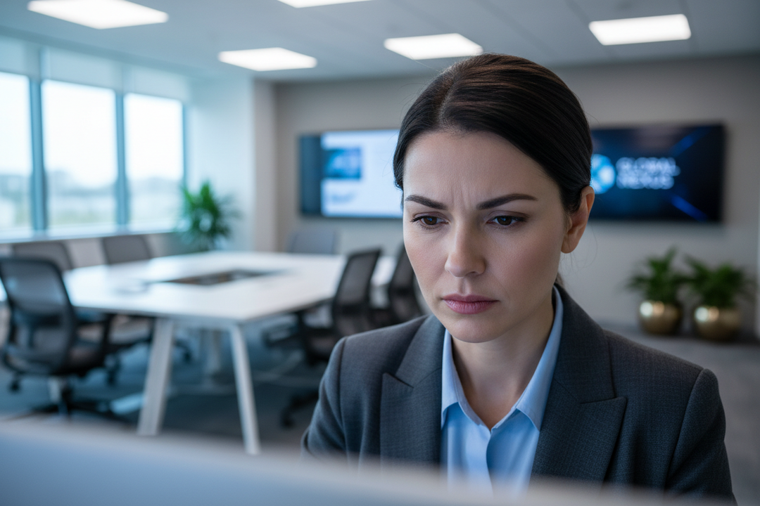 close up view of someone looking at a screen in a corporate training facility