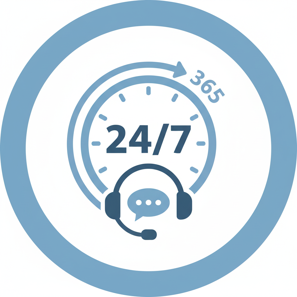 Icon for 24x7x365 support