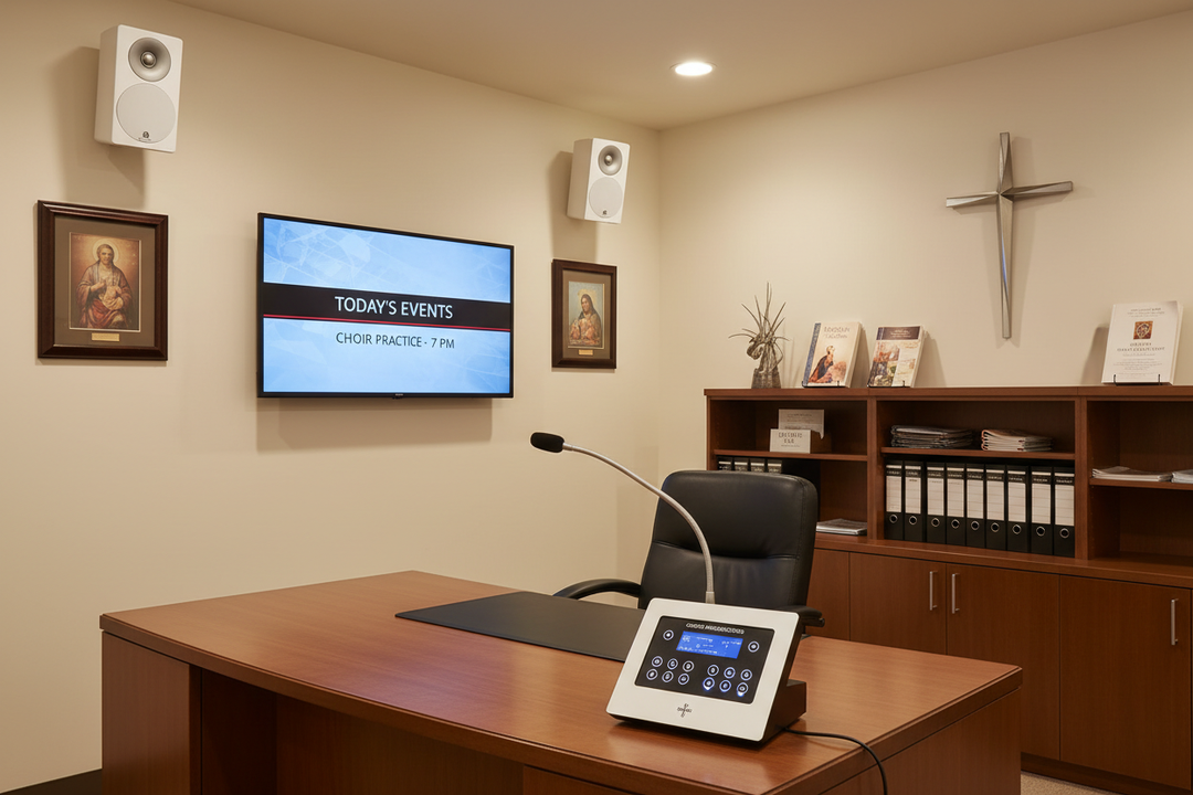 paging system at a church office