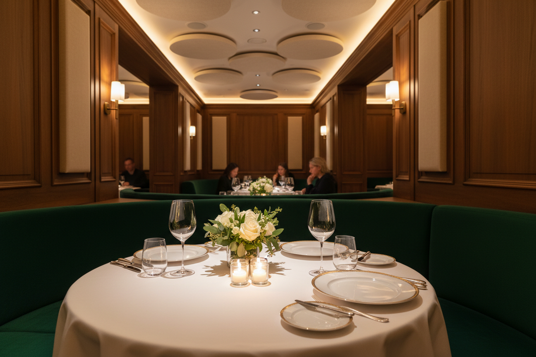 sound masking for a intimate dining experience at a gourmet restaraunt