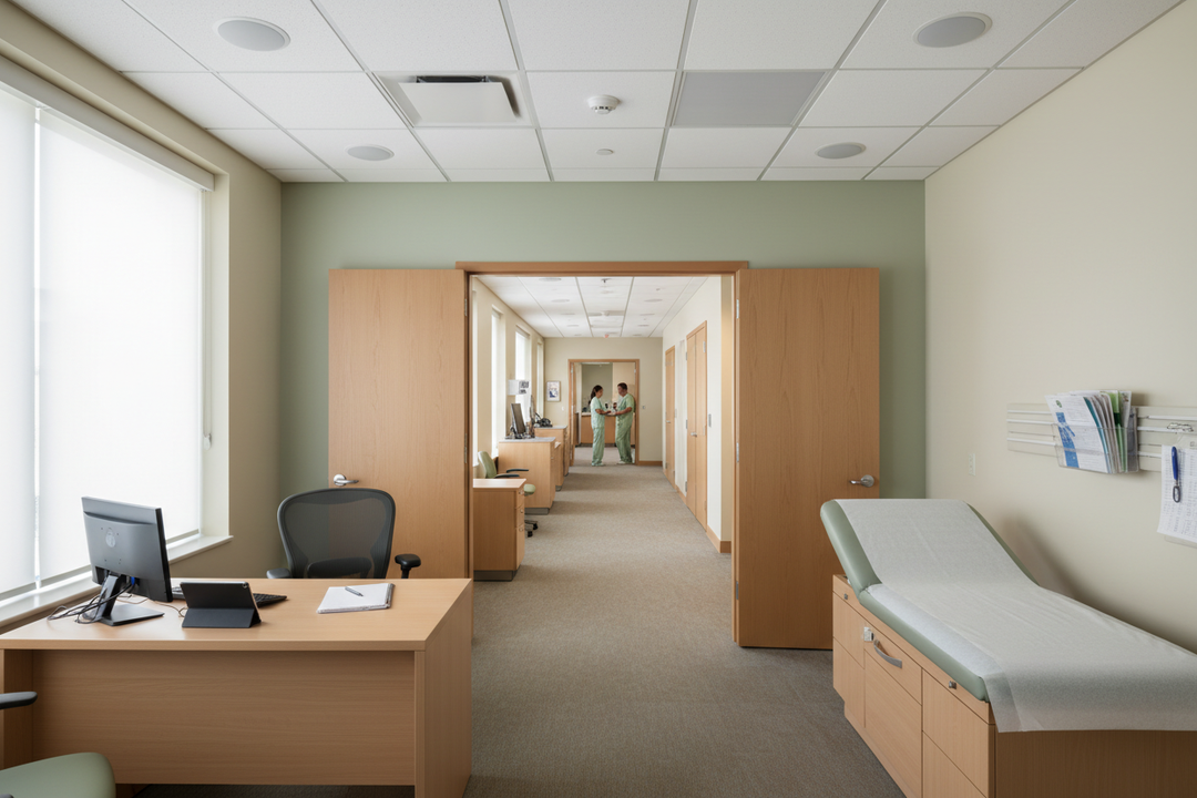 sound masking in a health care office
